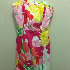 Lilly Pulitzer Size 4 Strapless Floral Dress